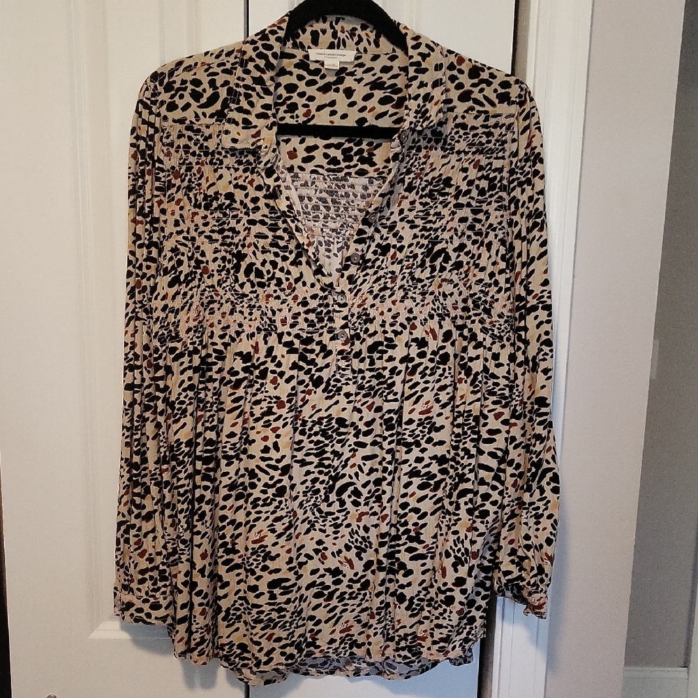 Elegant Animal Print Blouse